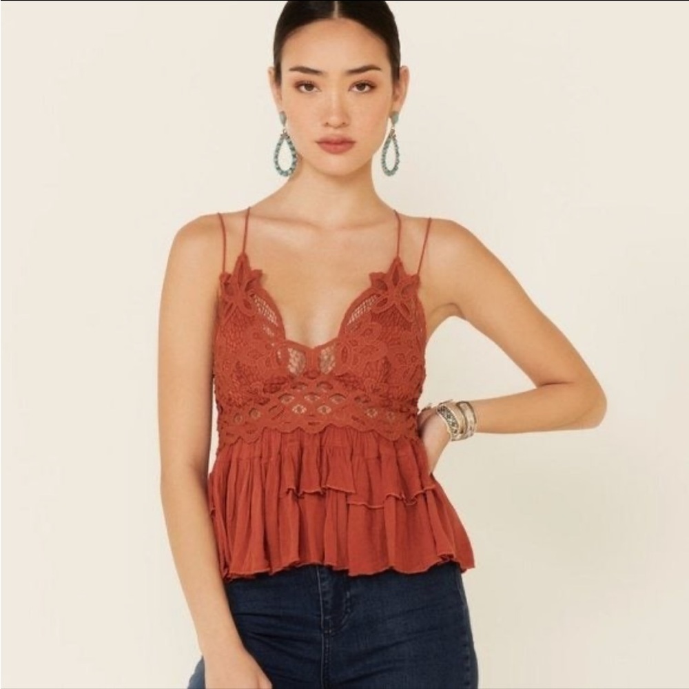 Free People NWT Adella Cami  Copper Sz L